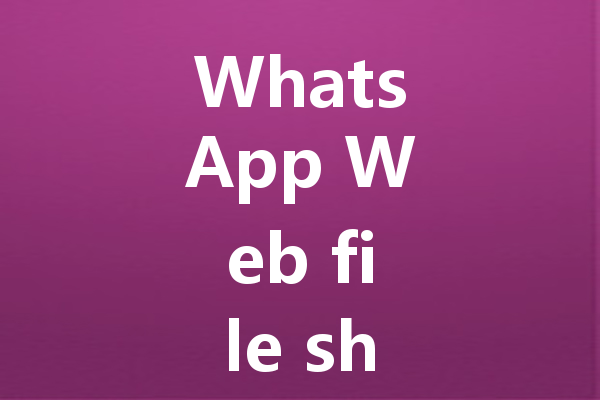 WhatsApp Web file sharing tips for daily use 三